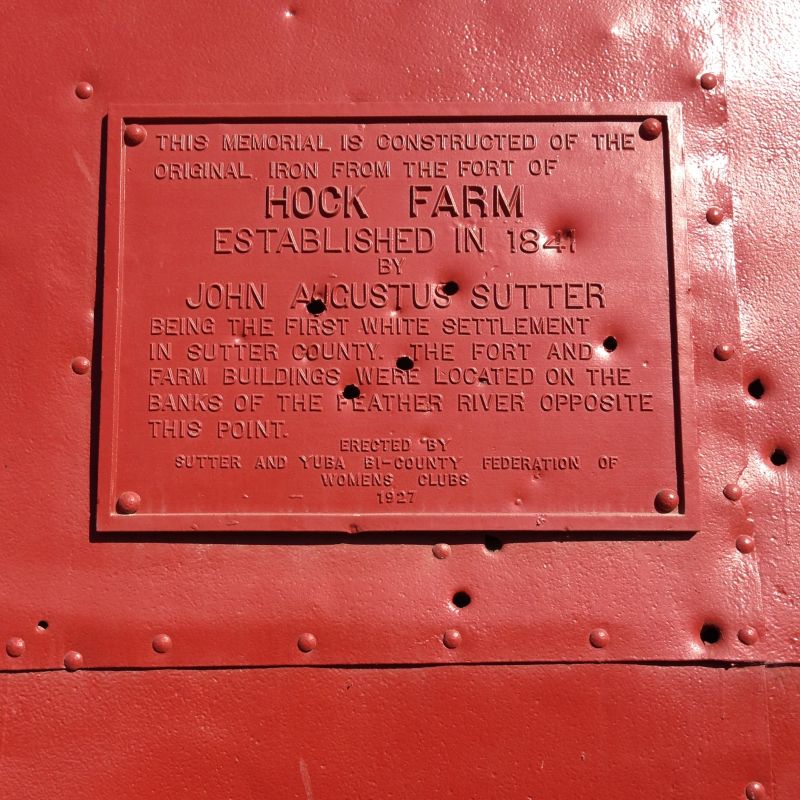 CHL No. 346 Site of Hock Farm Private Plaque