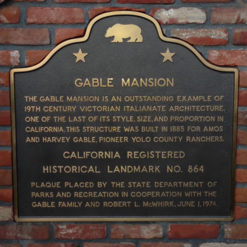 CHL No. 864 Gable Mansion State Plaque