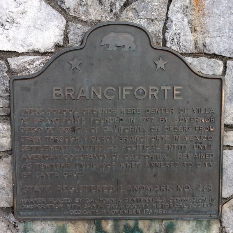 NO. 469 SITE OF CENTER OF VILLA DE BRANCIFORTE state plaque