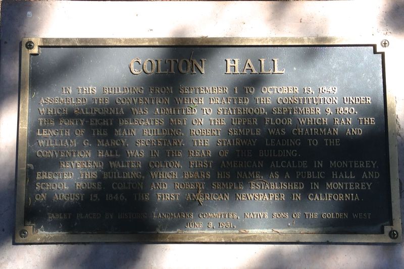 NO. 126 COLTON HALL, Private Plaque