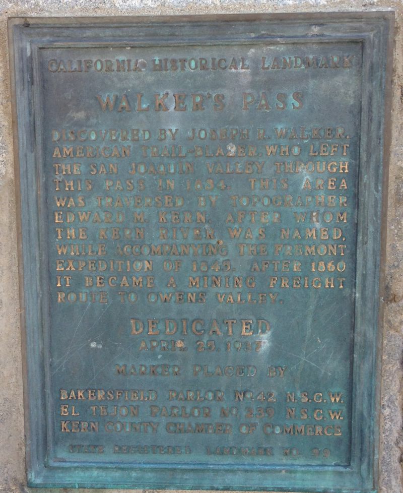 NO. 99 WALKER'S PASS, Old Style State Plaque