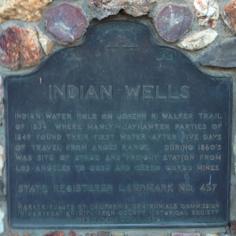 NO. 457 INDIAN WELLS, State Plaque