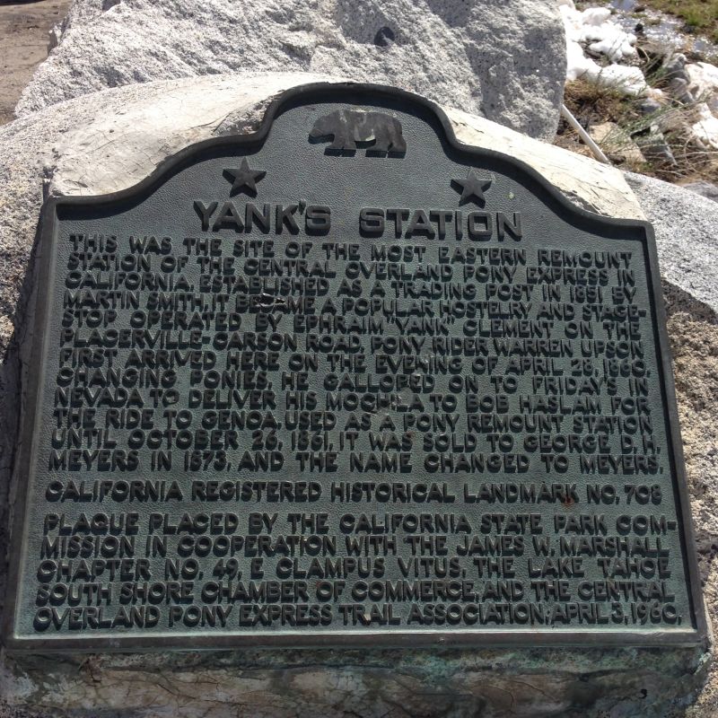 NO. 708 YANK'S STATION-OVERLAND PONY EXPRESS, State Plaque