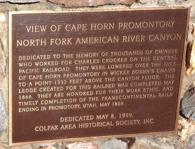 No. 780.9 Transcontinental Railroad - Cape Horn Promontory, Private Plaque