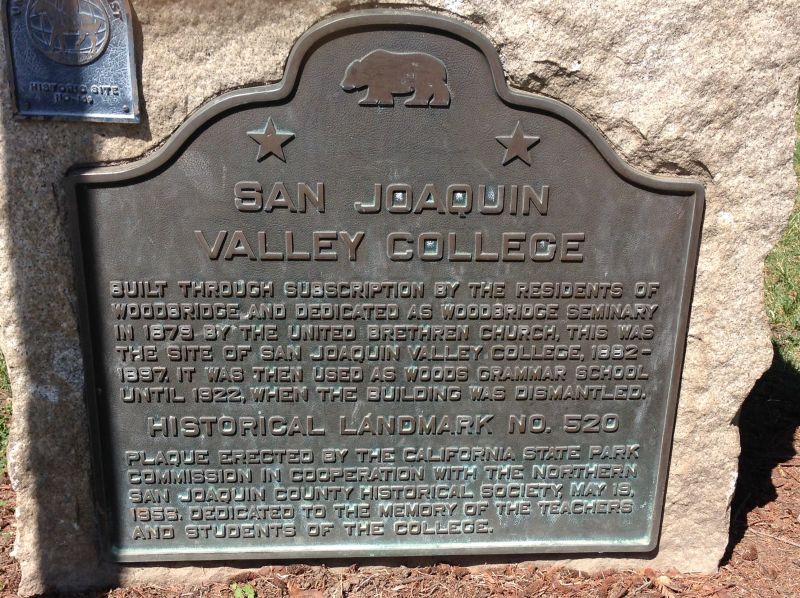 NO. 520 SAN JOAQUIN VALLEY COLLEGE - State Plaque