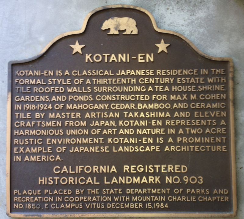 NO. 903 KOTANI-EN - State Plaque