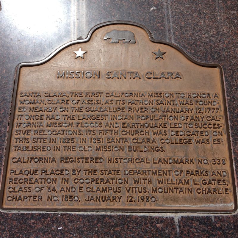 NO. 338 MISSION SANTA CLARA - State Plaque