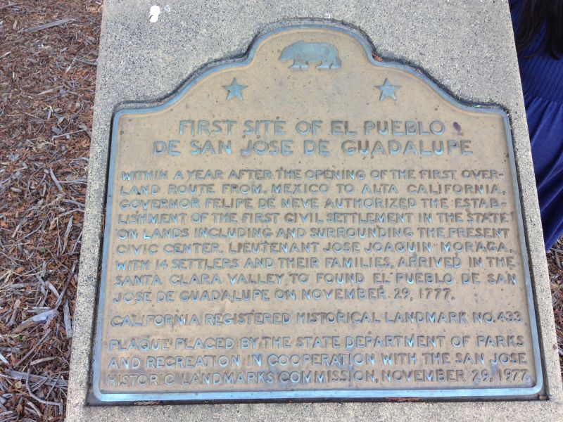 NO. 433 FIRST SITE OF EL PUEBLO DE SAN JOSÉ DE GUADALUPE - State Plaque