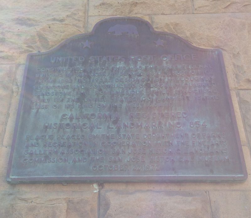 NO. 854 OLD POST OFFICE - State Plaque