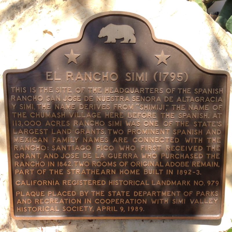 NO. 979 RANCHO SIMI - State Plaque
