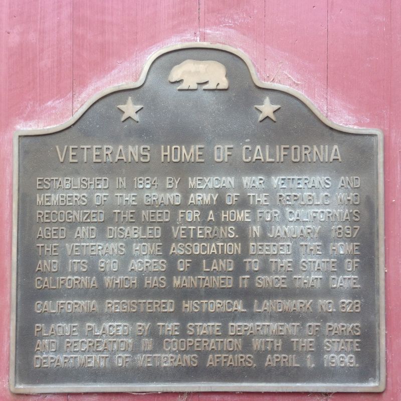 NO. 828 VETERANS HOME OF CALIFORNIA - State Plaque