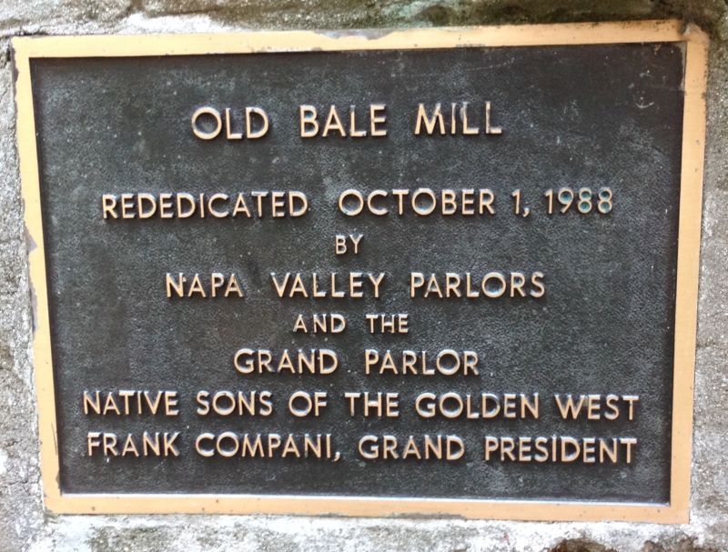 NO. 359 OLD BALE GRIST MILL - Plaque