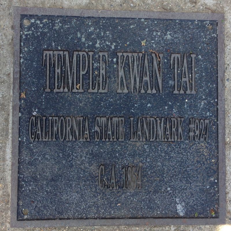 NO. 927 TEMPLE OF KWAN TAI - Private Plaque