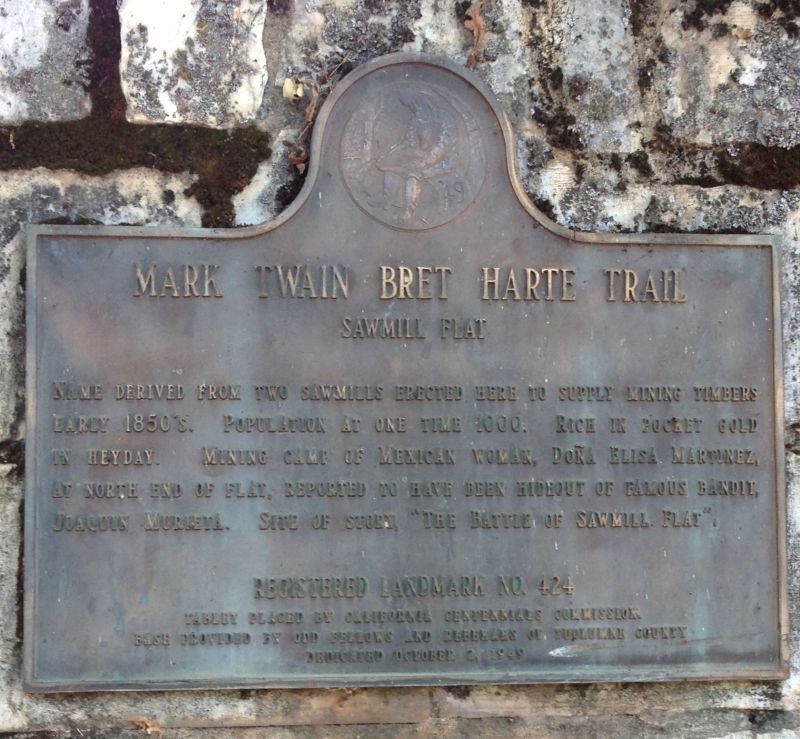 NO. 424 SAWMILL FLAT - State Plaque