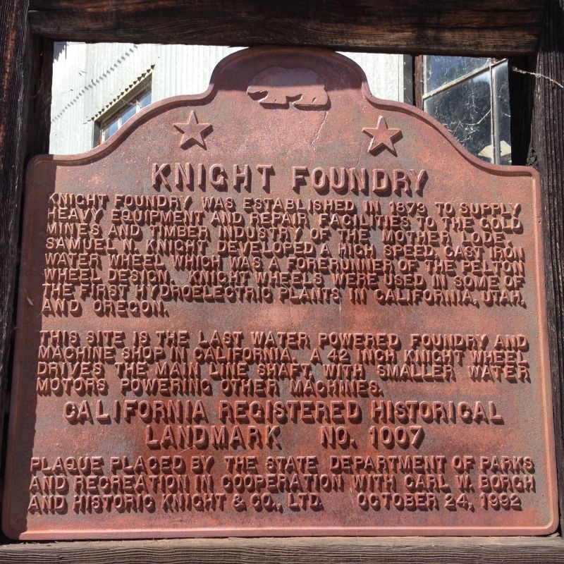 NO. 1007 KNIGHT FOUNDRY - State Plaque