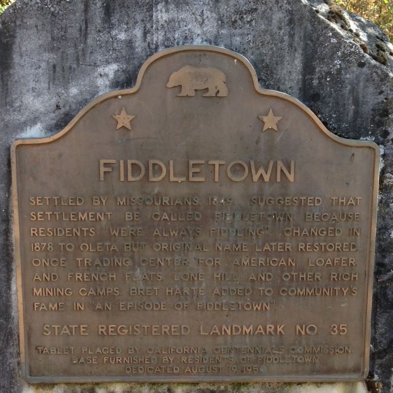NO. 35 OLETA (OLD FIDDLETOWN) - State Plaque