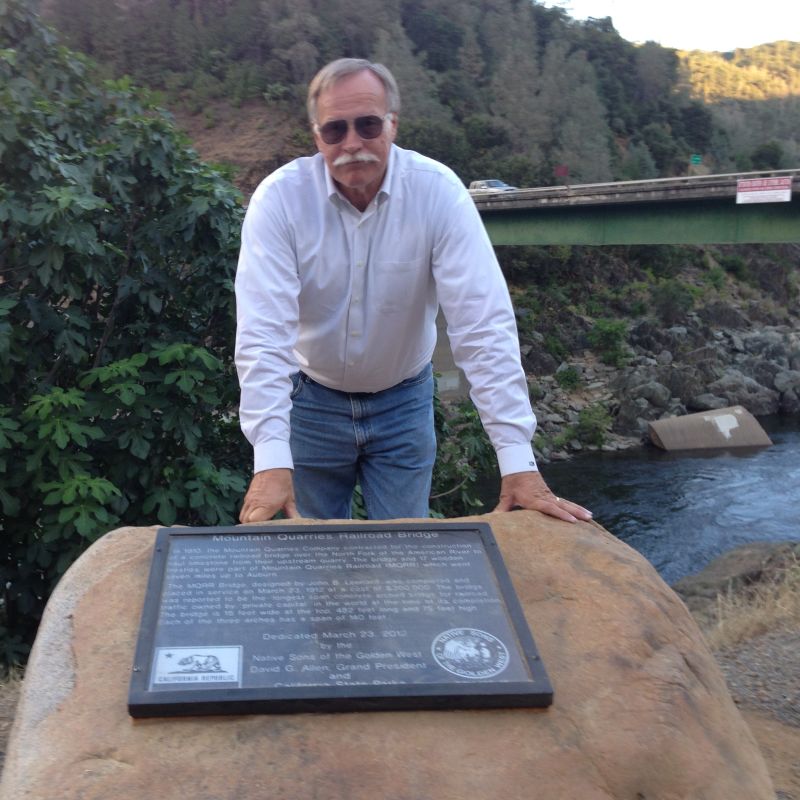 No. 1051 Mountain Quarries Railroad Bridge - Plaque at the trailhead on HWY 193.
