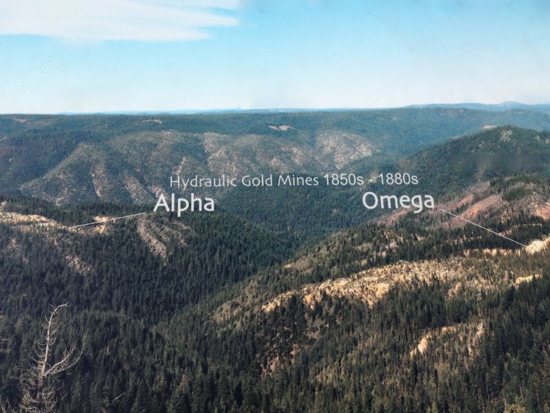 No. 628 ALPHA HYDRAULIC DIGGINGS - Alpha Mine on the left