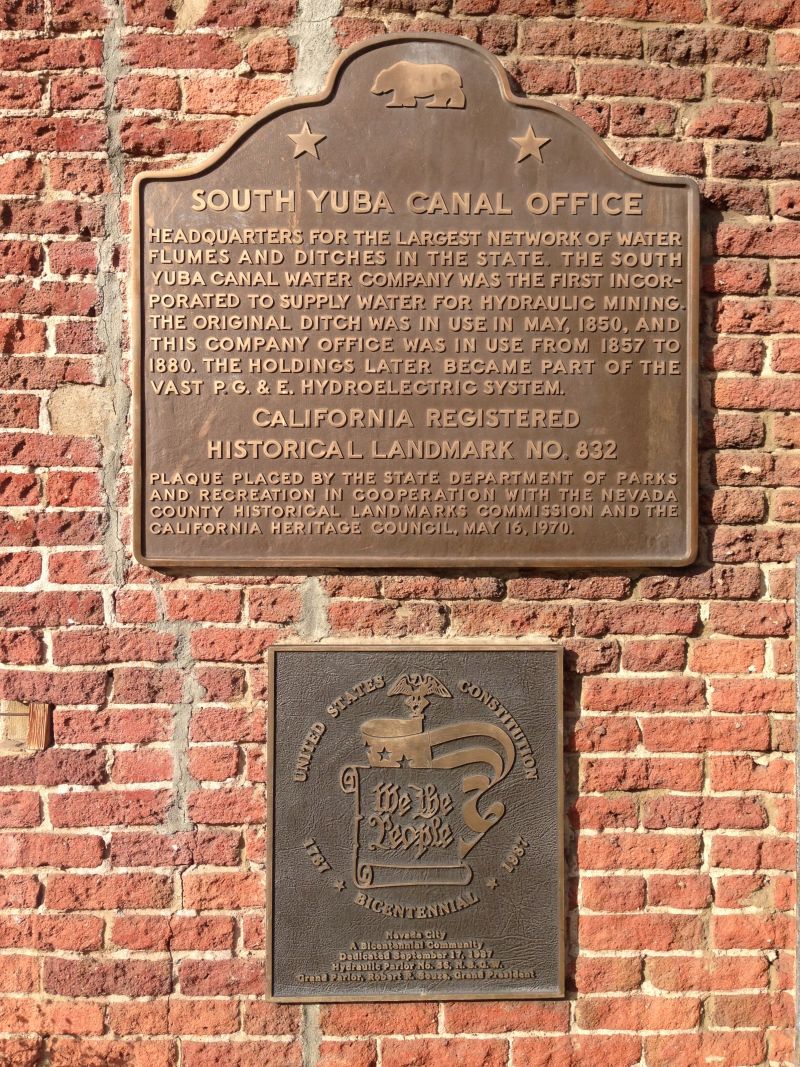 NO. 832 SOUTH YUBA CANAL OFFICE - State Plaque