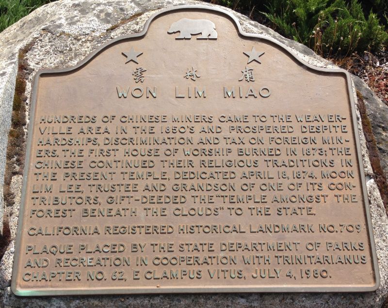 NO. 709 WEAVERVILLE JOSS HOUSE - State Plaque
