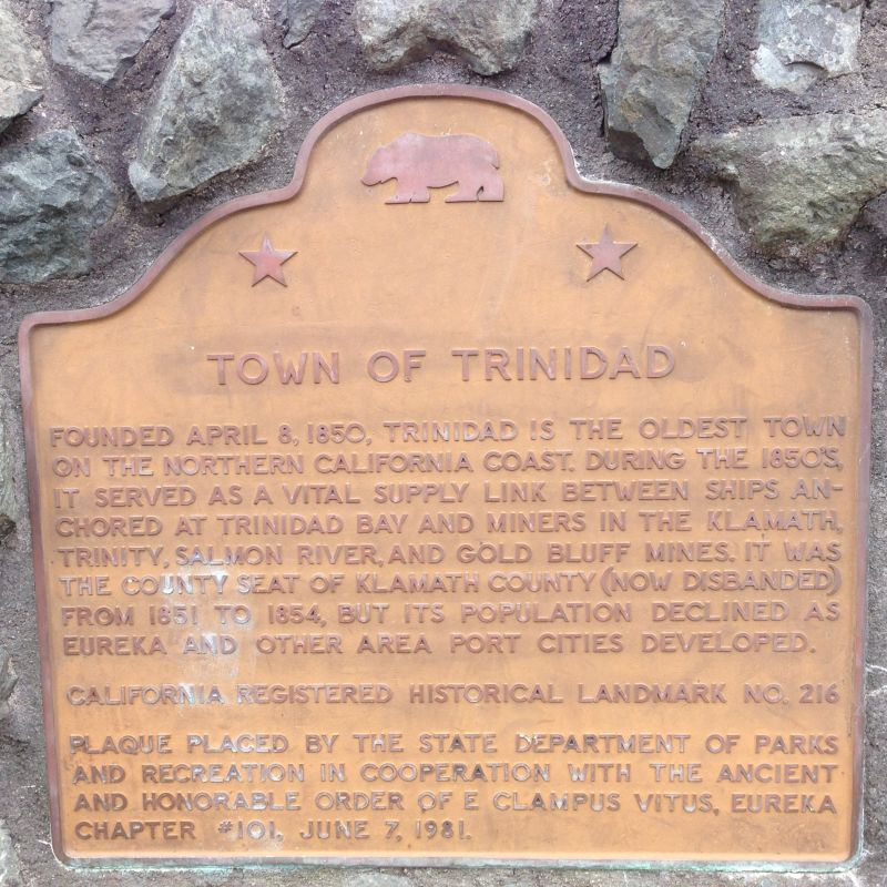 NO. 216 TOWN OF TRINIDAD - State Plaque