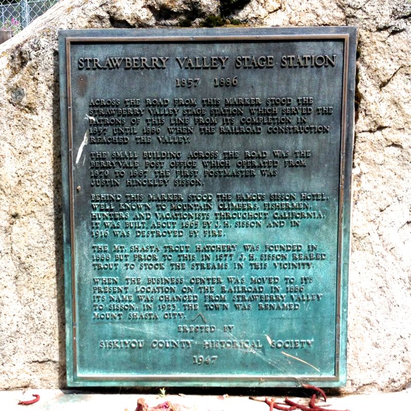 NO. 396 STRAWBERRY VALLEY STAGE STATION - Private Plaque