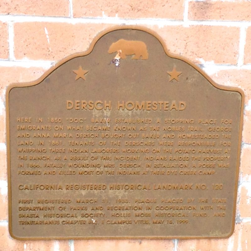 NO. 120 DERSCH HOMESTEAD - State Plaque