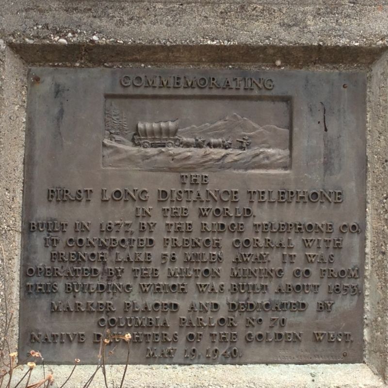 NO. 247 THE WORLD'S FIRST LONG-DISTANCE TELEPHONE LINE - Private Plaque