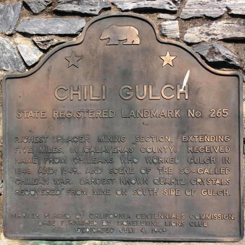 NO. 265 CHILI GULCH - State Plaque