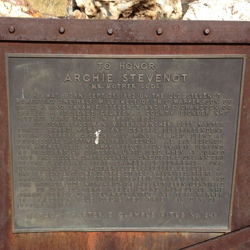 NO. 769 BIRTHPLACE OF ARCHIE STEVENOT - Private Plaque