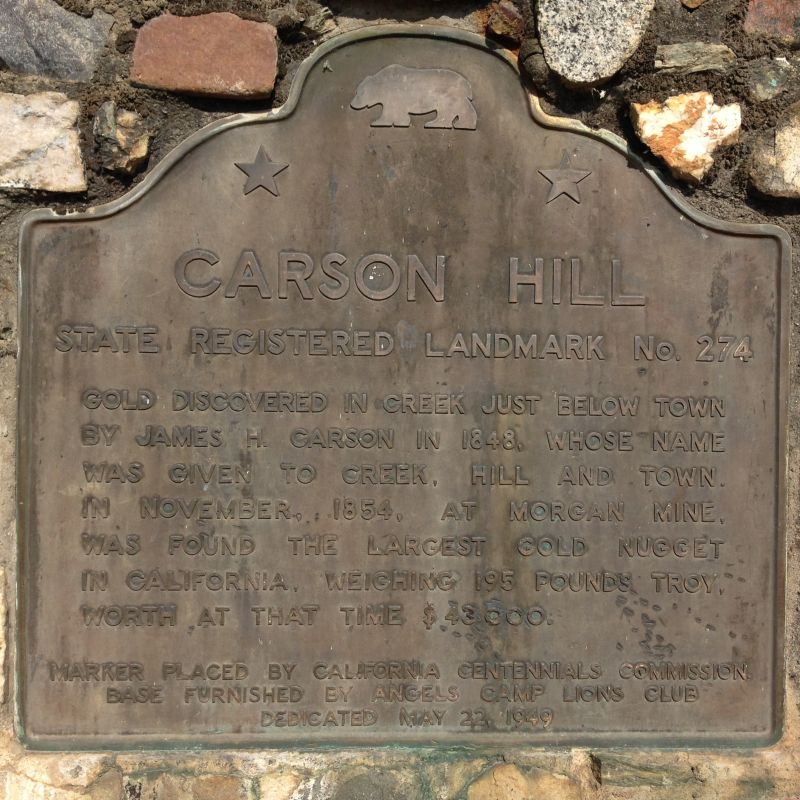 NO. 274 CARSON HILL - State Plaque