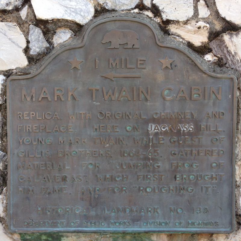 NO. 138 MARK TWAIN CABIN - First State Plaque