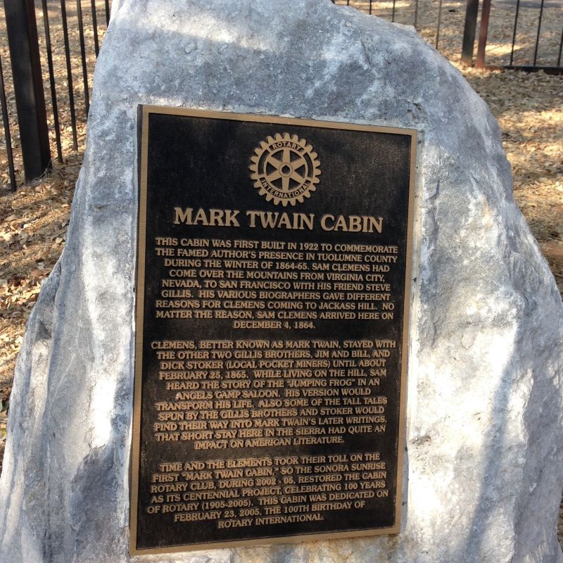 CHL # 138 Mark Twain Cabin Historic Markers Tuolumne