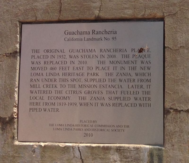 NO. 95 GUACHAMA RANCHERIA - Plaque