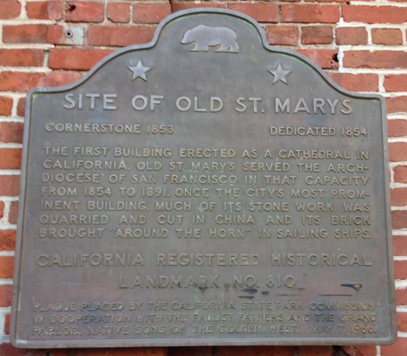 NO. 810 SITE OF OLD ST. MARY'S CHURCH - State Plaque