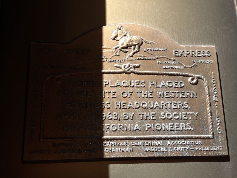 NO. 696 WESTERN BUSINESS HEADQUARTERS OF THE PONY EXPRESS