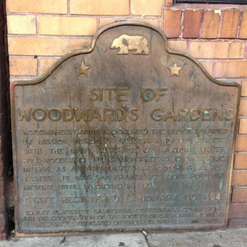 NO. 454 WOODWARD'S GARDENS - State Plaque