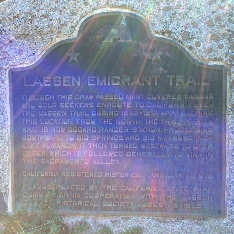 NO. 678 LASSEN EMIGRANT TRAIL - State Plaque