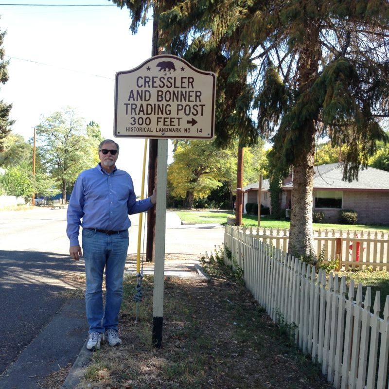 NO. 14 CRESSLER AND BONNER TRADING POST- Street Sign