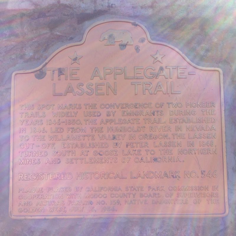 NO. 546 APPLEGATE-LASSEN EMIGRANT TRAIL (FANDANGO PASS) - State Plaque