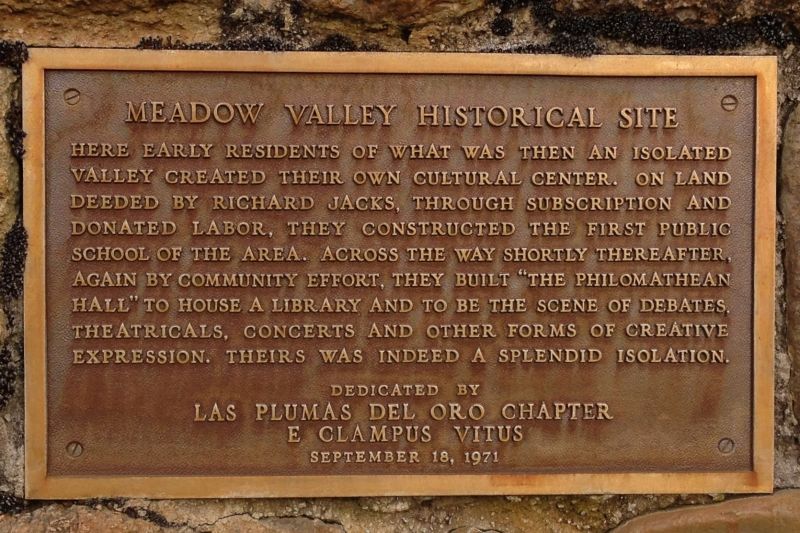 NO. 481 SPANISH RANCH AND MEADOW VALLEY - Meadow Valley Private Plaque