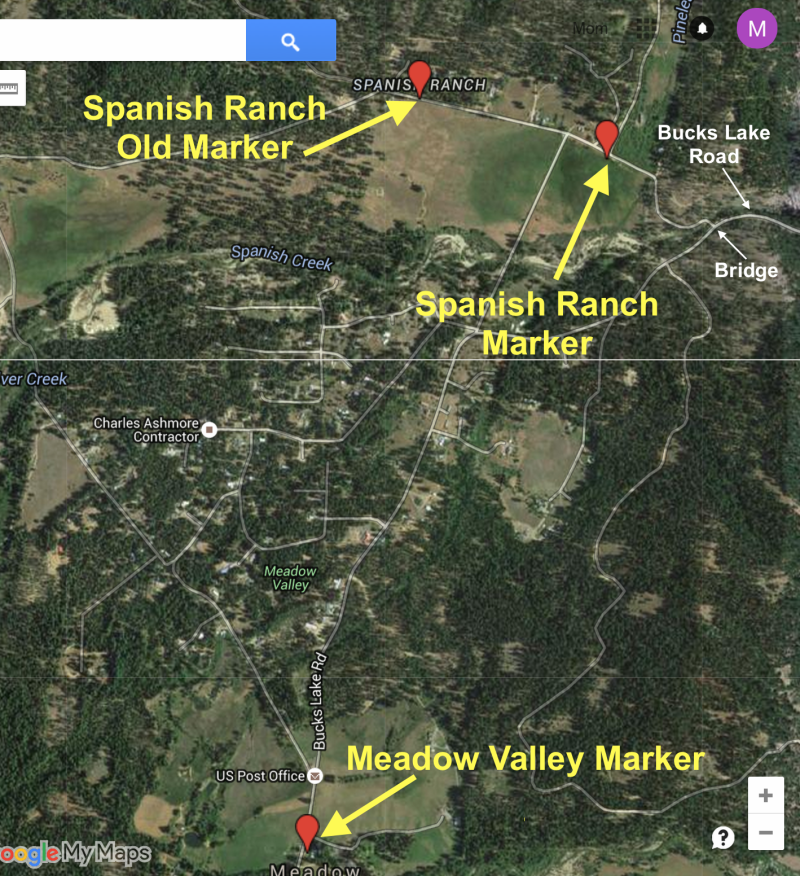 NO. 481 SPANISH RANCH AND MEADOW VALLEY - Map of Markers