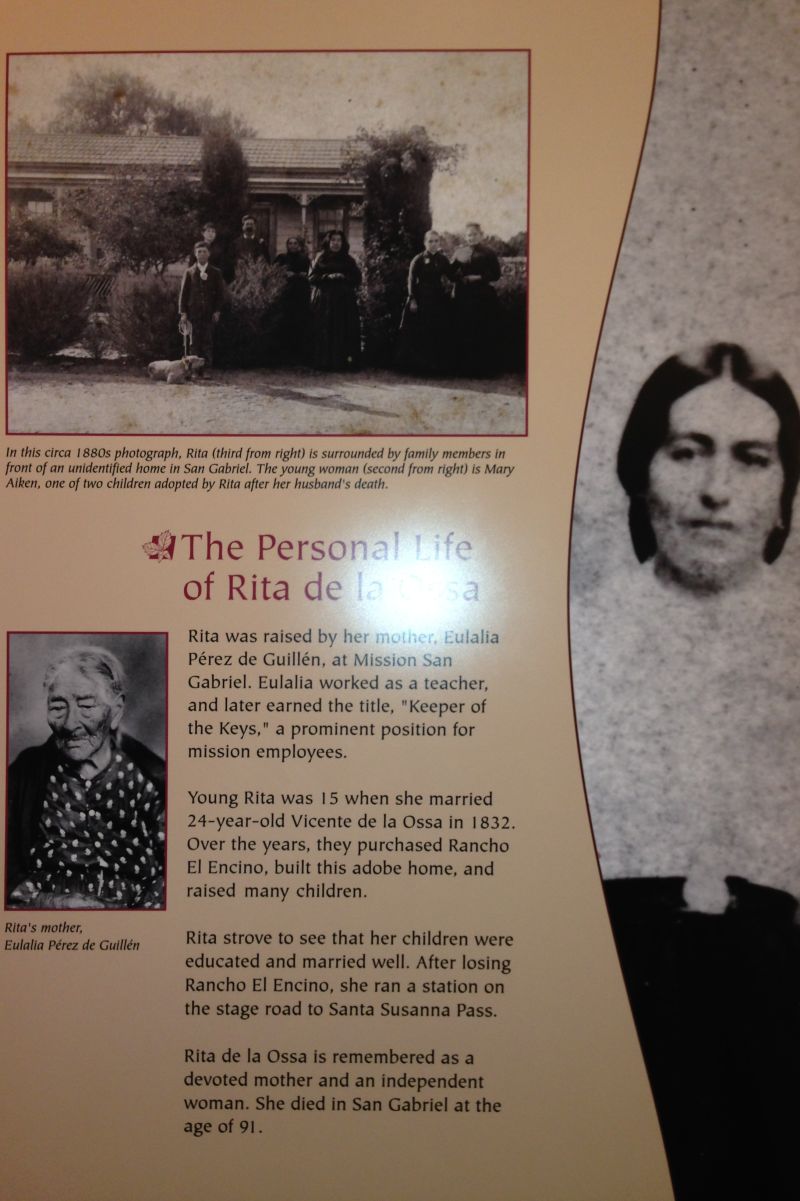NO. 689 LOS ENCINOS STATE HISTORIC PARK - The Life of Rita de la Osa