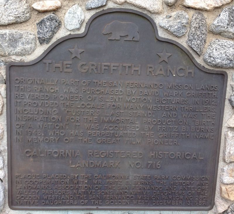 NO. 716 GRIFFITH RANCH - State Plaque
