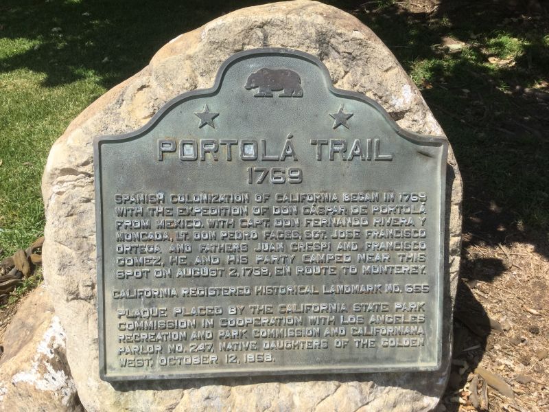 NO. 655 PORTOLÁ TRAIL CAMPSITE (I) - State Plaque