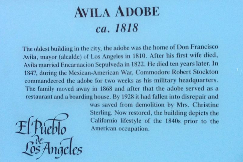 NO. 145 AVILA ADOBE - Private Plaque