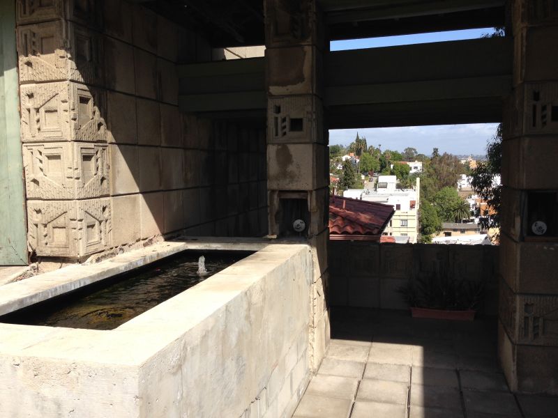 NO. 1011 FRANK LLOYD WRIGHT TEXTILE BLOCK HOUSE (THEMATIC), FREEMAN HOUSE - Fountain