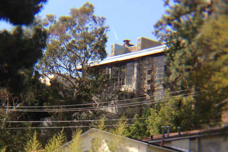 NO. 1011 FRANK LLOYD WRIGHT TEXTILE BLOCK HOUSE (THEMATIC), FREEMAN HOUSE - View from Highland