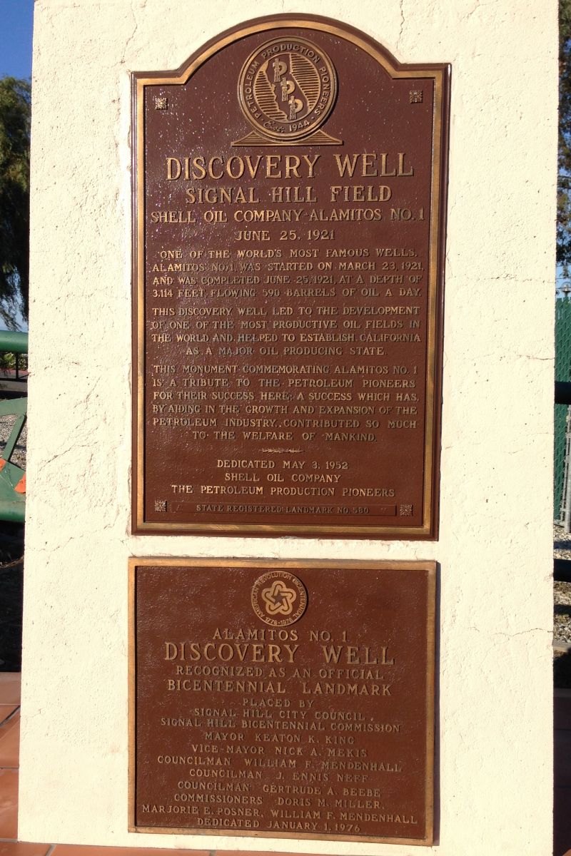 NO. 580 WELL, ALAMITOS 1 - Plaque