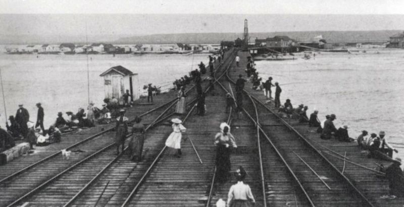 McFadden Wharf 1895, when the rail went to the sea.